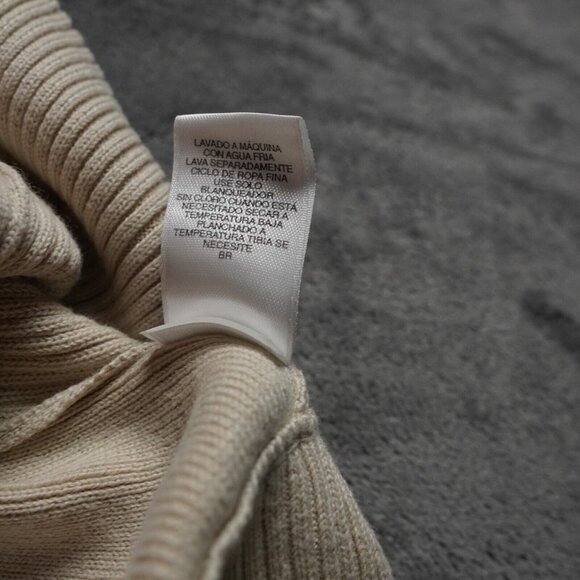 Vintage‎ Levi's Sweater Mens XXL Beige Hong Kong Size Sticker Ribbed Cotton - Picture 6 of 10